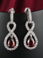 thumb Shimmering Red Number Eight Shaped Drop Earrings 1