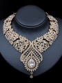 thumb Glass Rhinestones Exaggerated Two Pieces Jewelry Set 2