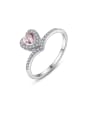 thumb 925 Sterling Silver With Platinum Plated Delicate Heart Band Rings 0