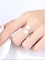 thumb Sterling Silver 6-7mm natural freshwater pearl free size ring 1
