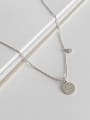 thumb Pure silver bead chain round brand zircon necklaces 0