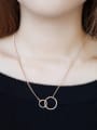 thumb Fashion Stainless Steel Big Circle Shaped Sweater Necklace 1