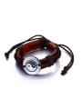 thumb Vintage Geometric Shaped Brown Artificial Leather Bracelet 0