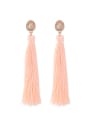 thumb Fashion Pink Tassel Drop Chandelier earring 0
