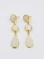 thumb Fashion Round Water Drop shaped Natural White Crystals Earrings 2