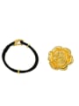 thumb Copper Alloy 24K Gold Plated Multi-use Rose Black String Necklace 1