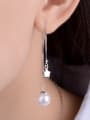 thumb Fashion Imitation Pearl Little Star Copper Line Earrings 1