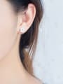 thumb S925 silver natural shell sweet flowers stud Earring 2