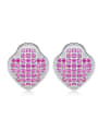 thumb Creative Geometric Gift Stud Earrings with Amethyst 0