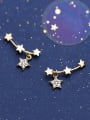 thumb 925 Sterling Silver With Cubic Zirconia  Cute Star Stud Earrings 0