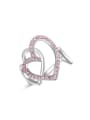 thumb Pink Double Heart Shaped Austria Crystal Ring 0