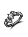 thumb Vintage Black Gun Plated Geometric Shaped Zircon Ring 0