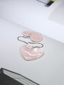 thumb Simple Pink Heart Stones 925 Silver Earrings 3
