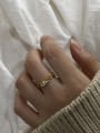 thumb 925 Sterling Silver With Gold Plated Simplistic Geometric Free Size Rings 1