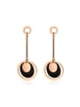 thumb Temperament Rose Gold Plated Round Shaped Drop Earrings 0