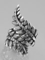 thumb Retro style Antique Silver Plated Leaves Alloy Ring 1
