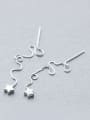 thumb Exquisite Star Shaped S925 Silver Line Earrings 0