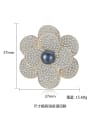 thumb Sterling Silver high-end exquisite 8-8.5mm natural pearl flower brooch 2