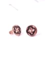 thumb Flower-shape Rose Gold Plated Stud Earrings 1