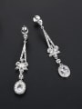 thumb Copper With Platinum Plated Fashion Flower Drop Earrings 3