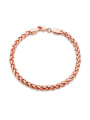 thumb Exquisite Rose Gold Plated Twisted Rope Bracelet 0