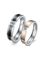 thumb Fashion Cubic Rhinestone Titanium Lovers Ring 0