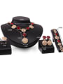 thumb Alloy Imitation-gold Plated Fashion Artificial Stones Round shaped Four Pieces Jewelry Set 2