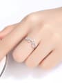 thumb 925 Sterling Silver With  Cubic Zirconia Delicate Leaf Band Free Size Rings 1