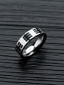 thumb Titanium With Antique Silver Plated Vintage Geometric Band Rings 1