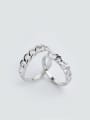 thumb S925 Silver Fashion Buckle Couple Opening Ring Valentine's day Gifts 2