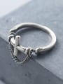 thumb 925 Sterling Silver With Chain Vintage Cross Band Rings 2