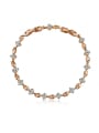 thumb Copper Alloy Rose Gold Plated Simple style Zircon Bracelet 0