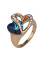 thumb Fashion Blue Crystal Cubic Rhinestones Heart shaped Ring 0