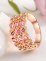 thumb Women Colorful Rose Gold Plated Crystal Ring 1