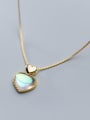 thumb 925 Sterling Silver With Acrylic  Simplistic Heart Necklaces 1
