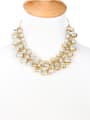 thumb Multilayer Artificial Pearls Short Alloy Necklace 1