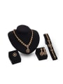 thumb Alloy Imitation-gold Plated Vintage style Rhinestones Round-shaped Four Pieces Jewelry Set 0