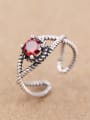 thumb Retro Rhinestones Twisted Opening Ring 0