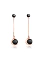 thumb Fashion Artificial Pearls Rose Gold Plated Drop Earrings 0