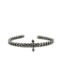 thumb Retro style Antique Silver Plated Cross Silver Opening Bangle 0