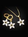 thumb 18K Fashion Five-pointed Star Zircon Two Pieces Jewelry Set 0