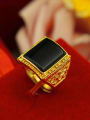 thumb Men Exquisite Square Shaped Agate Ring 0