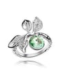 thumb Personalized Leaves Cubic austrian Crystal Alloy Ring 4