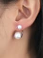 thumb Women Elegant Artificial Pearl Titanium Drop Earrings 1