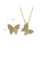 thumb Copper With Cubic Zirconia Cute Butterfly Pendant Earrings And Necklaces  2 Piece Jewelry Set 3