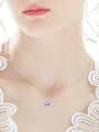 thumb Simple Round austrian Crystal Pendant Copper Necklace 1