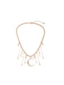 thumb Simple Alloy Star Moon Short Necklace 0