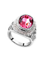 thumb Exaggerated Cubic austrian Crystals Alloy Ring 2