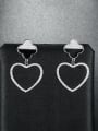 thumb Copper With Platinum Plated Cute Heart Drop Earrings 3