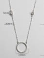 thumb Simple Hollow Round Tiny Cubic Zirconias Silver Necklace 3